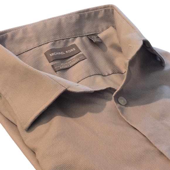 Michael Kors Men's Airsoft Stretch Long Sleeve Dress Shirt Blue 32/33 Formal - Picture 1 of 12